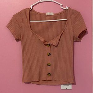 Bush pink Tee with bottons